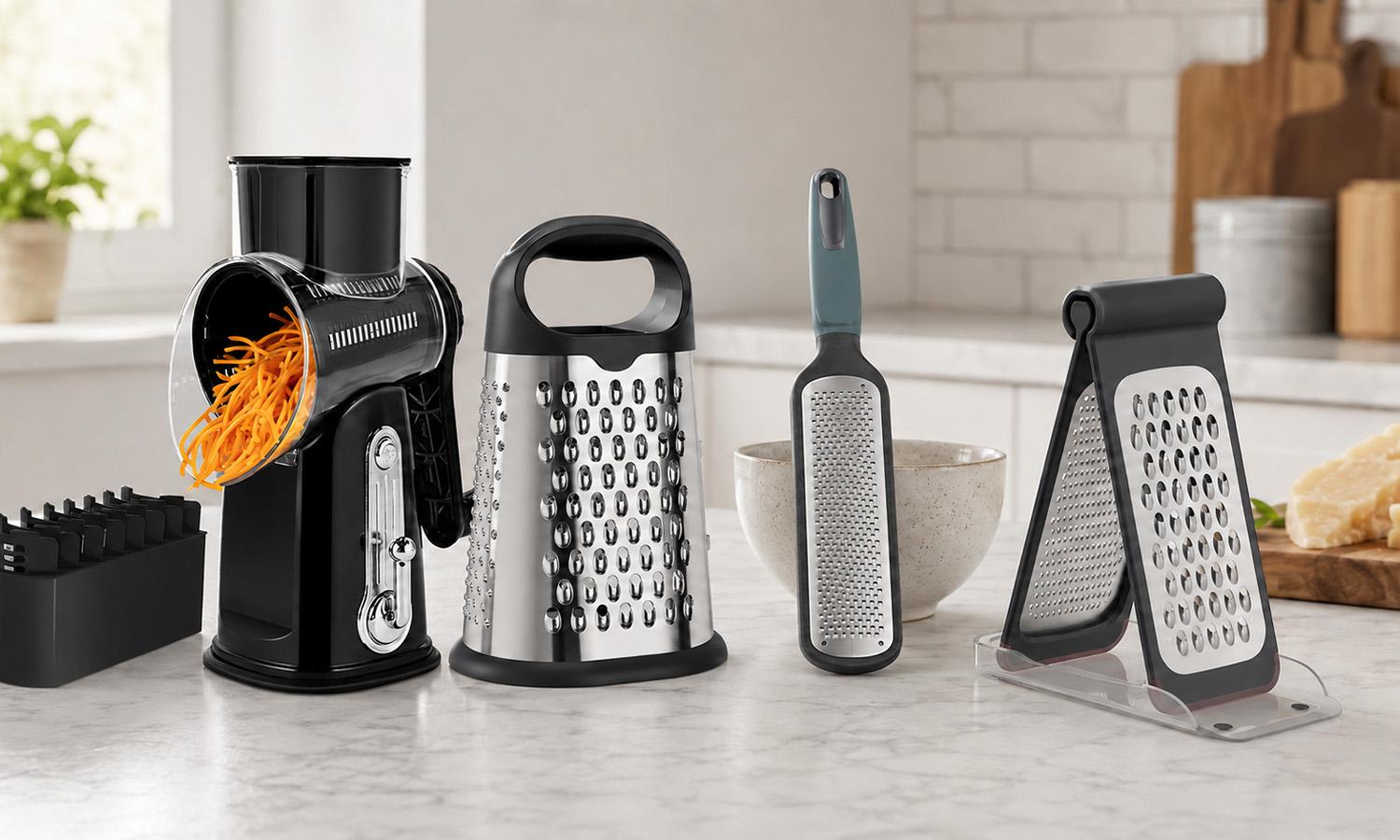 Private-label cheese grater product series for kitchenware retailers.