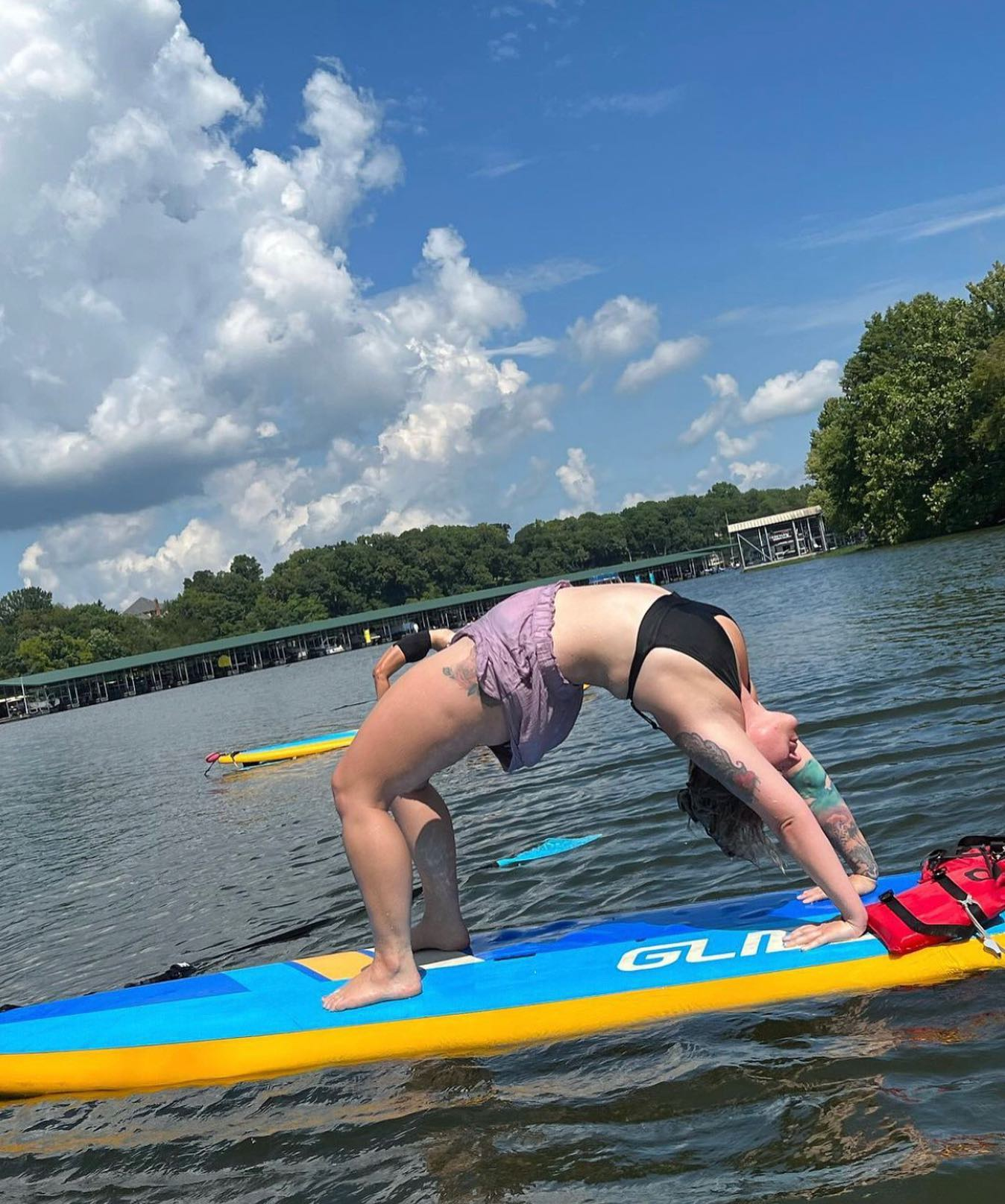 sup yoga board with full length deck pad