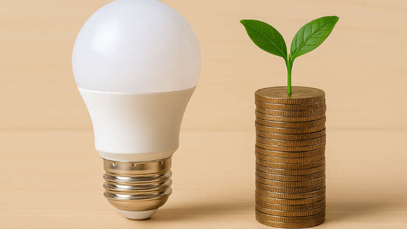 LED light bulbs saves energy and cost in a log run