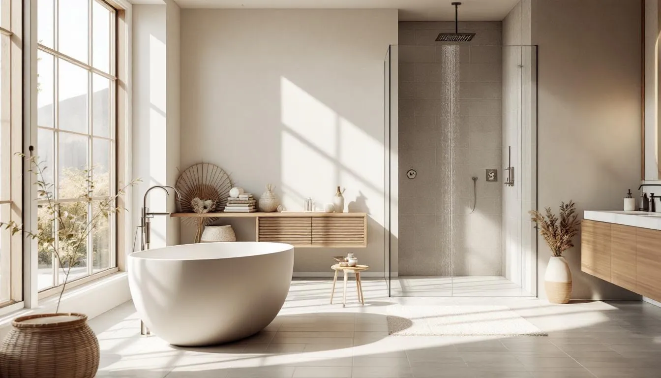 Design tips for integrating a shower and tub in a bathroom.