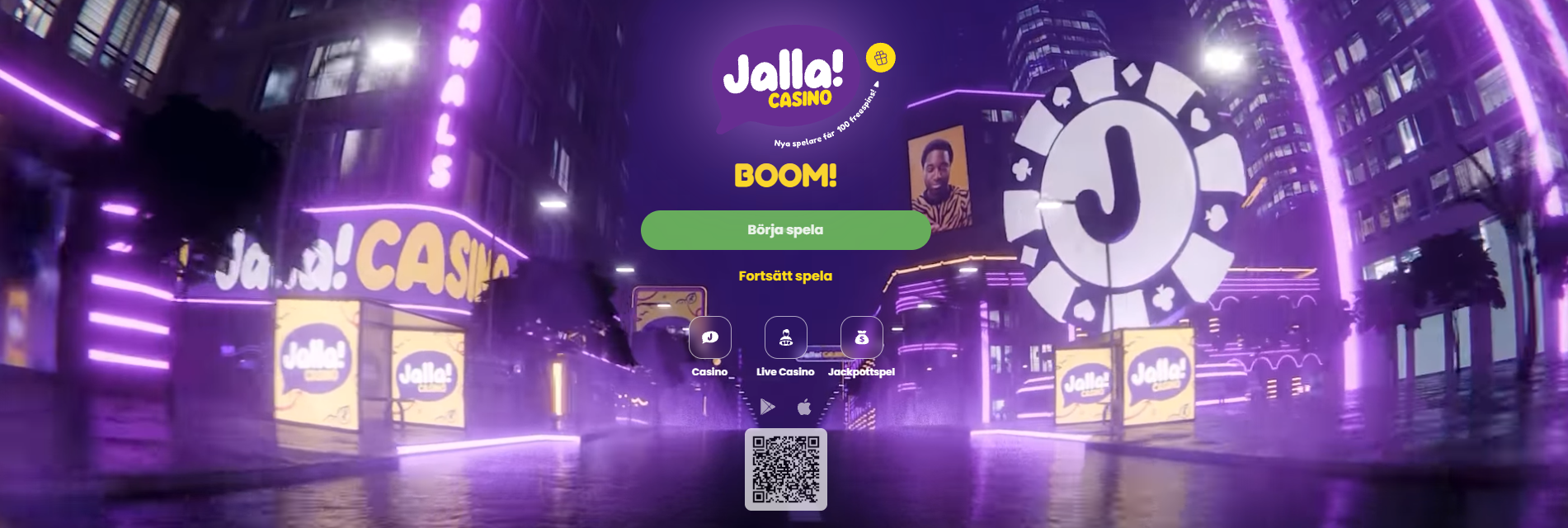 Jalla Casino startsida.