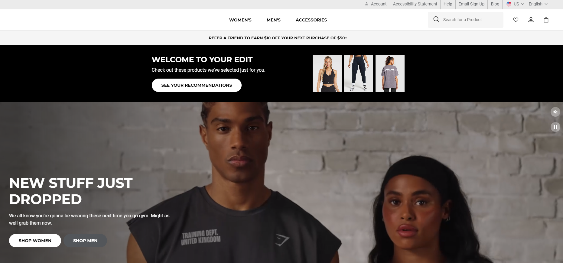 GymShark, a fitness niche store with over 11M visitors per month.