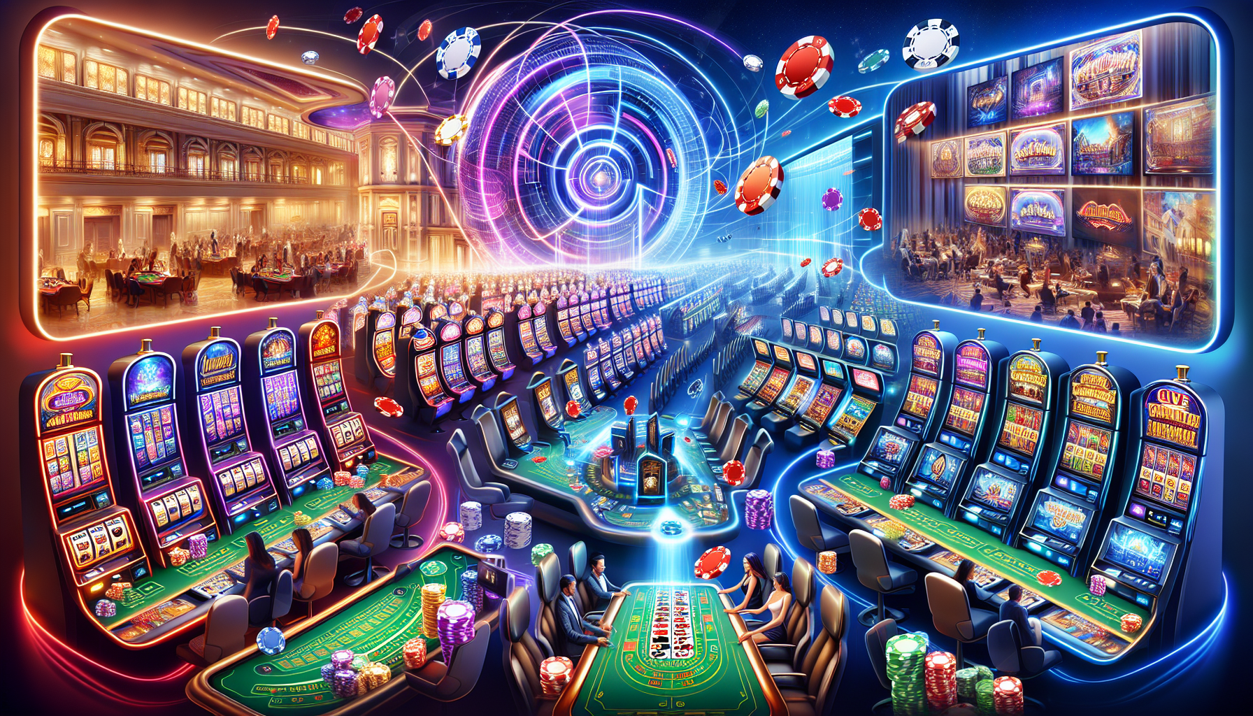 Illustration de l'univers des jeux de casino en ligne sur 1win