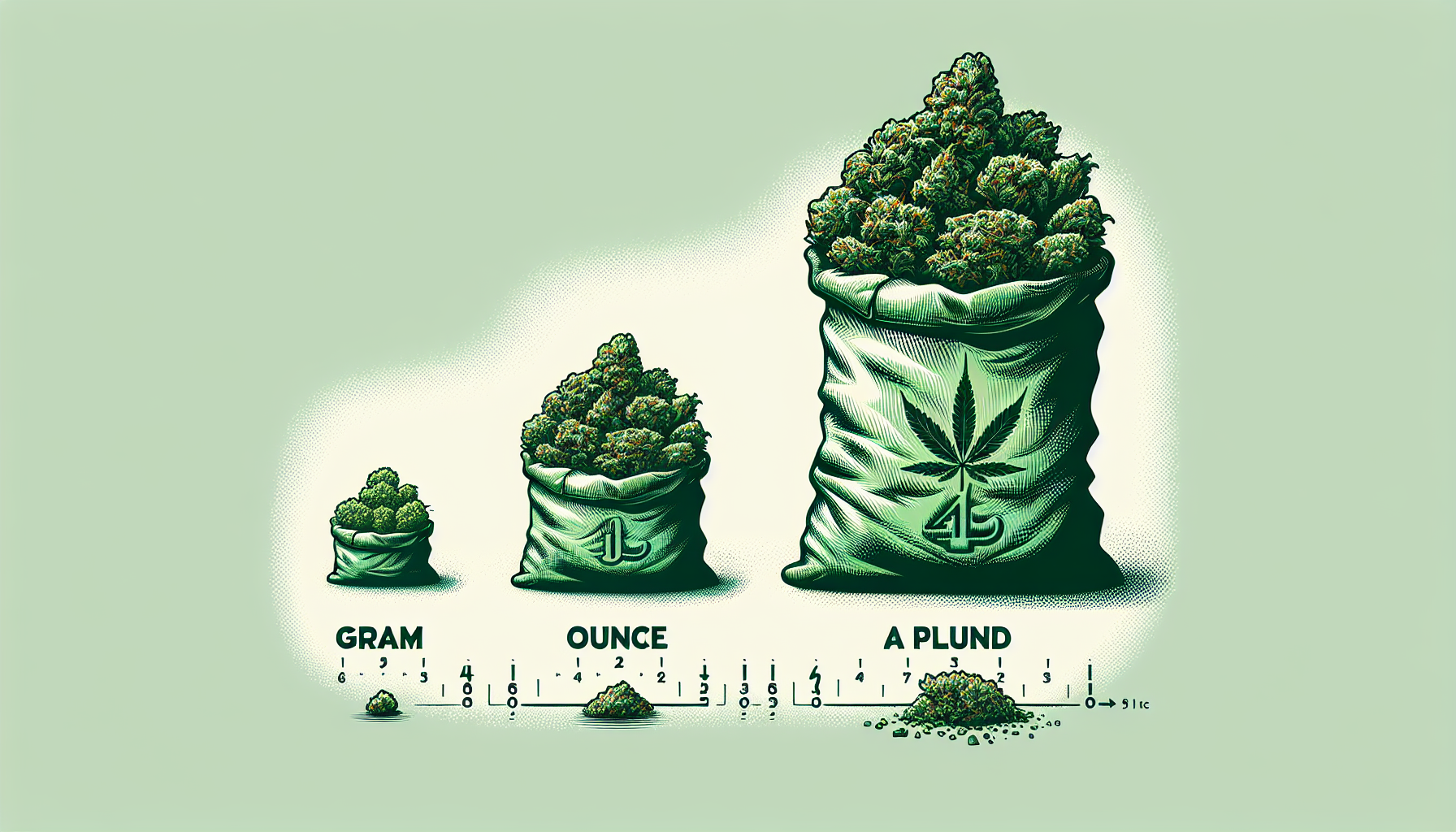 Illustration of cannabis measurements