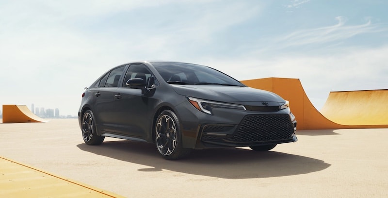 Nissan Sentra vs. 2025 Honda Civic vs. 2025 Toyota Corolla sedan comparison highlighting exterior design, Toyota Corolla Cross influences, and Honda Civic Type R styling cues.