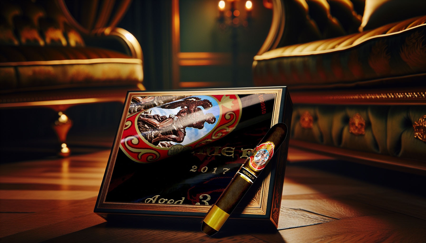 God of Fire Serie B Diademas 56 cigar displayed elegantly for special occasions.