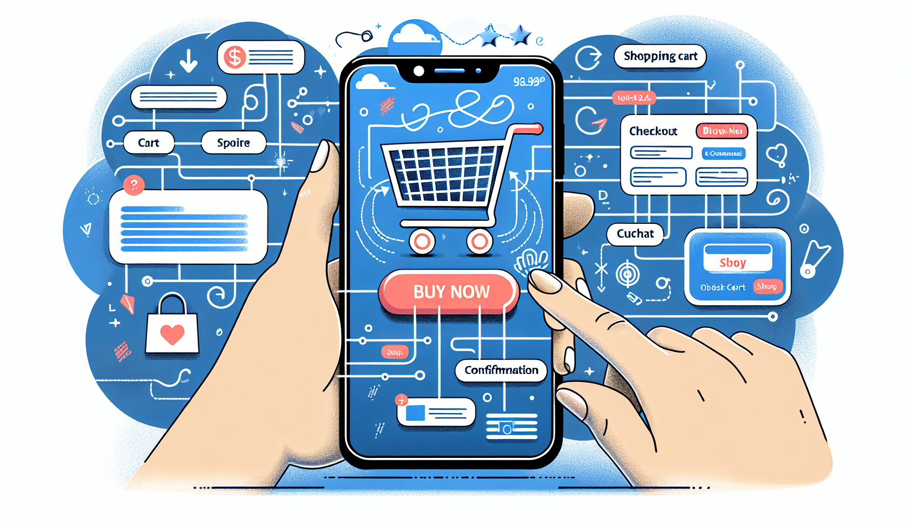 Illustration of a user-friendly ecommerce experience