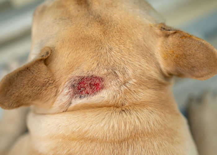 Symptom of hot spot in dogs