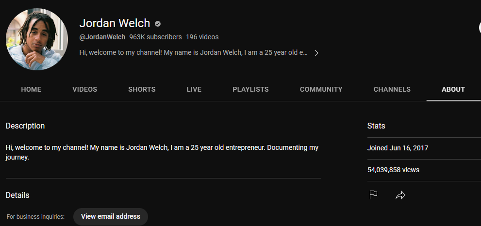 Jordan Welch YouTube
