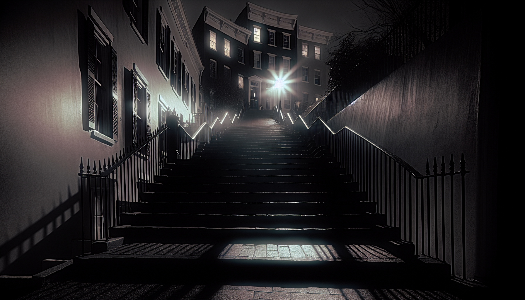 Eerie atmosphere of the Exorcist Steps in Georgetown