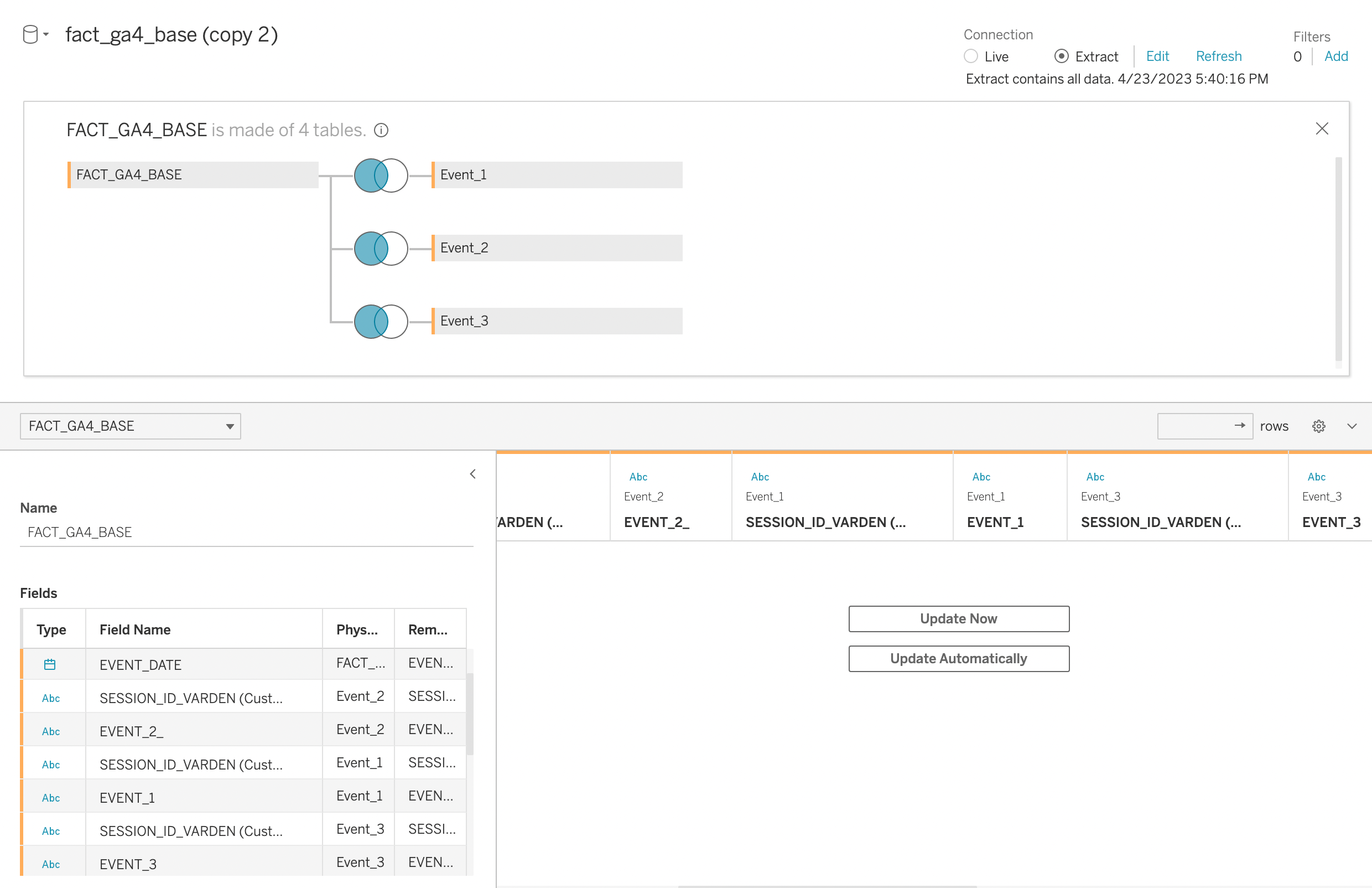 Dataset edition pane