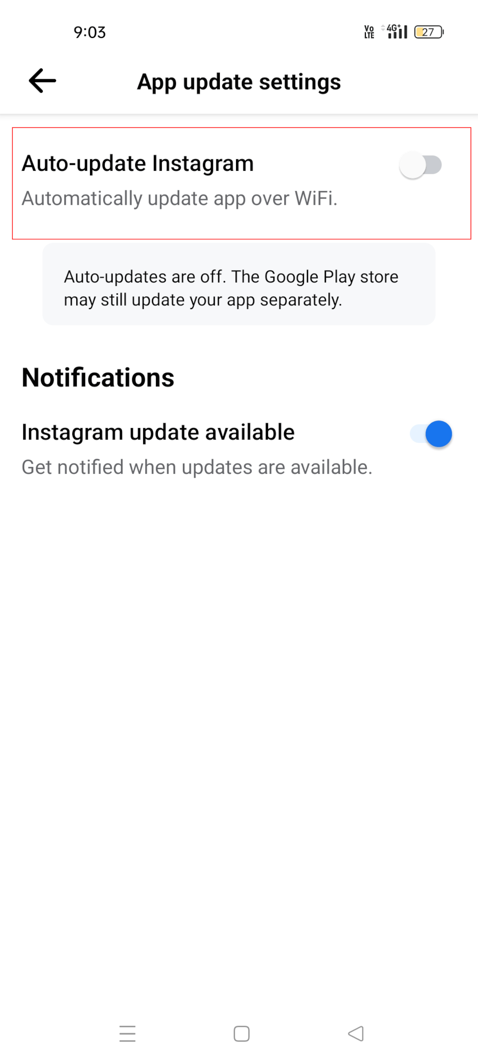 Why won't my Instagram update automatically?