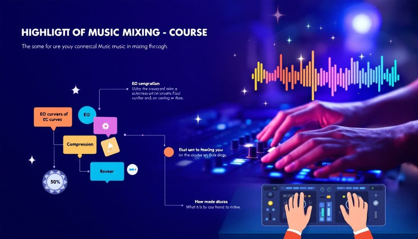 Highlights from a music mixing course, featuring hands-on activities.