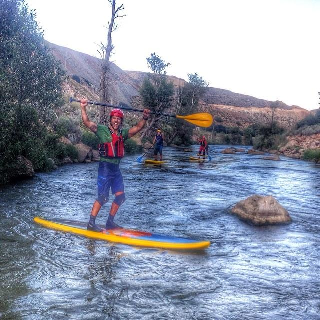advanced paddlers on a sup board