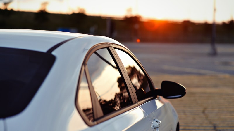 Window tinted to block heat and UV rays