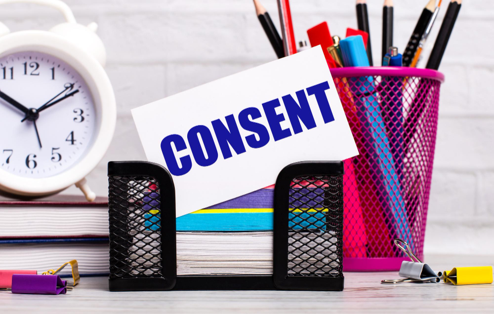 written consent can be via text or email