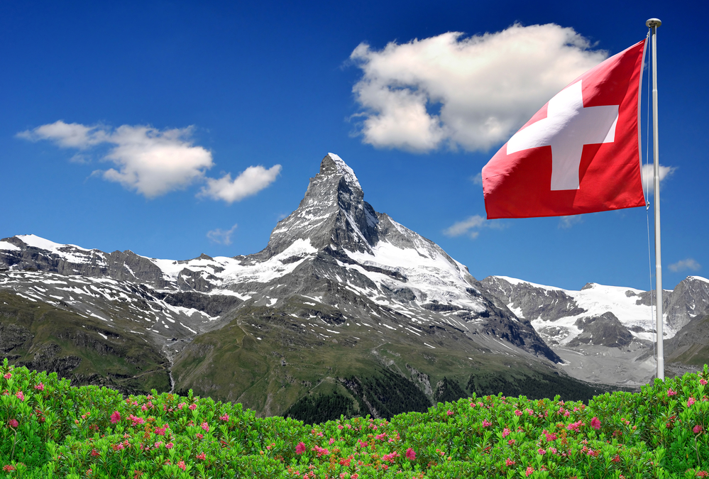 A Swiss flag in Zermatt