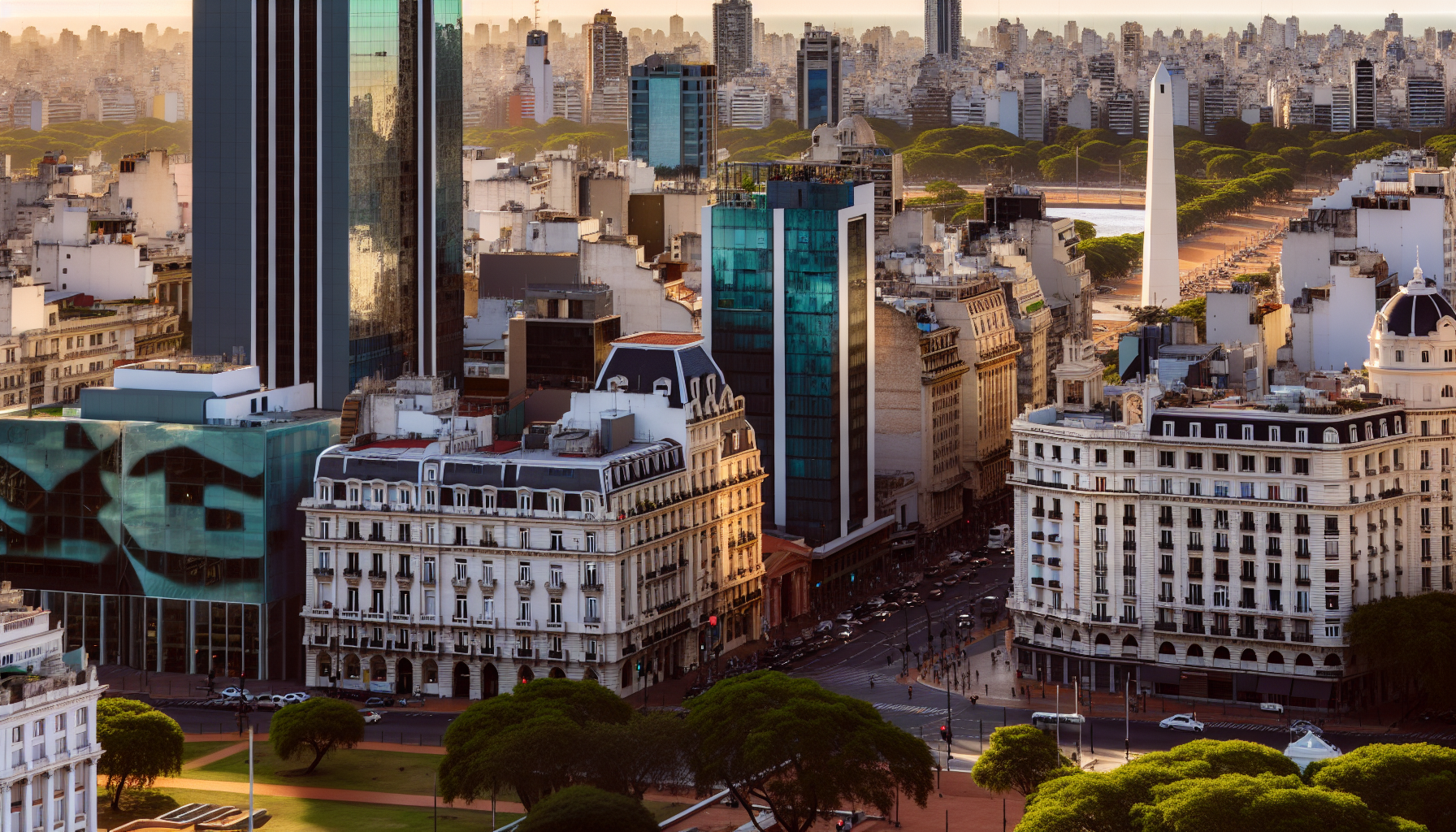 Vista panorámica de Buenos Aires y sus paisajes urbanos