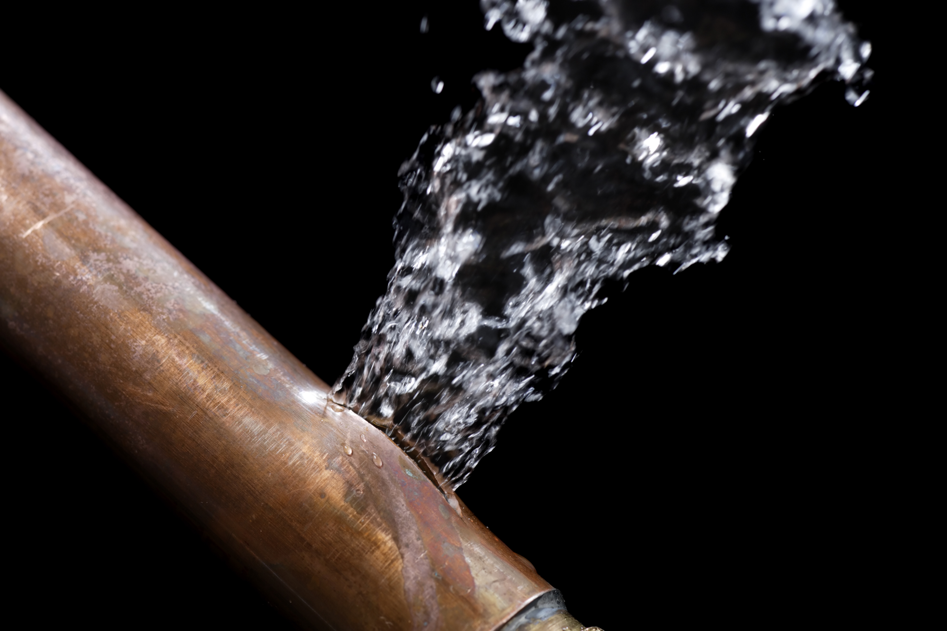 Broken water pipes from lack of preventative maintenance