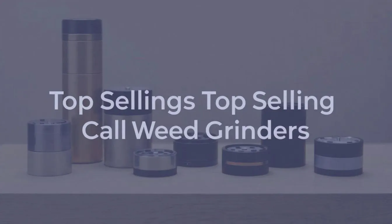 Top-selling custom weed grinders displayed in a retail setting.