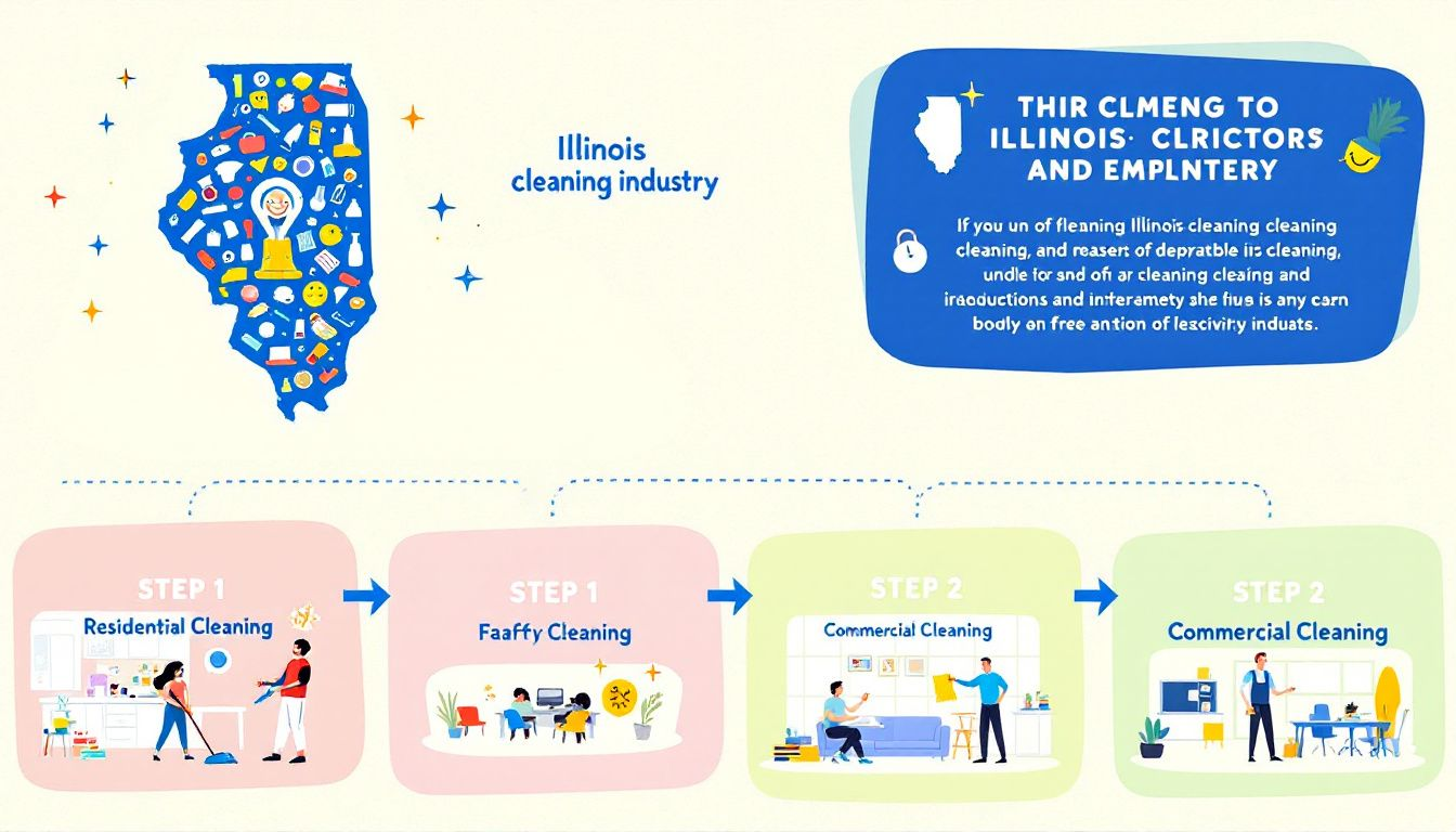 An overview of the Illinois cleaning industry, showcasing various cleaning services available.
