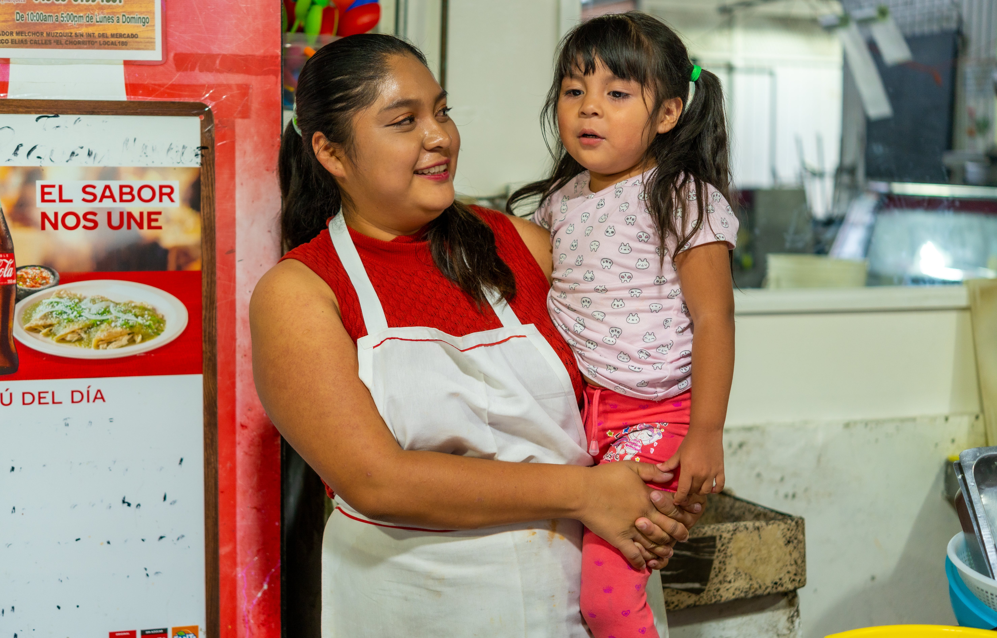 Lady and her Child illustrate the people in countries in Spanish around the world.