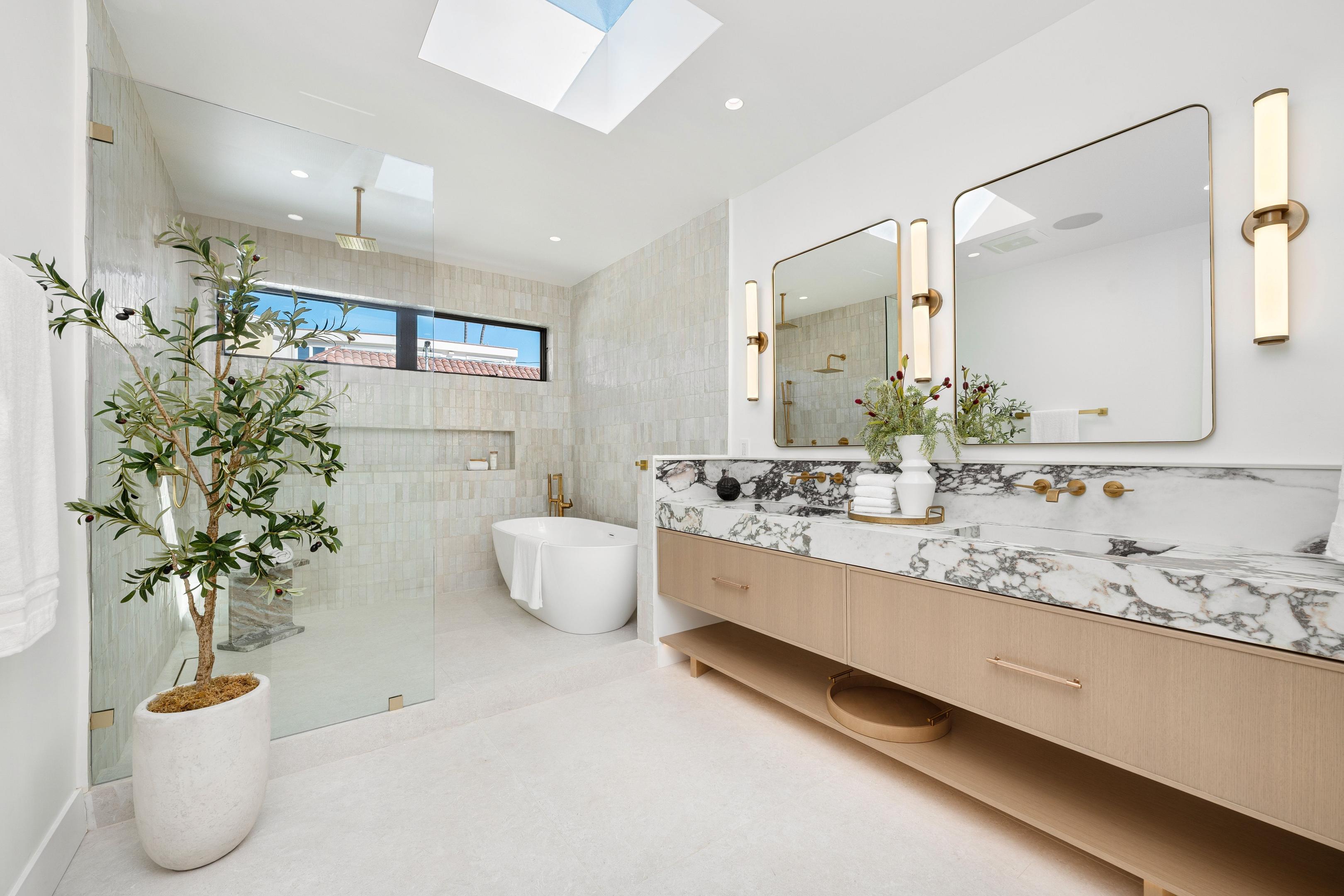 small flat rooflight interior view in bathroom 