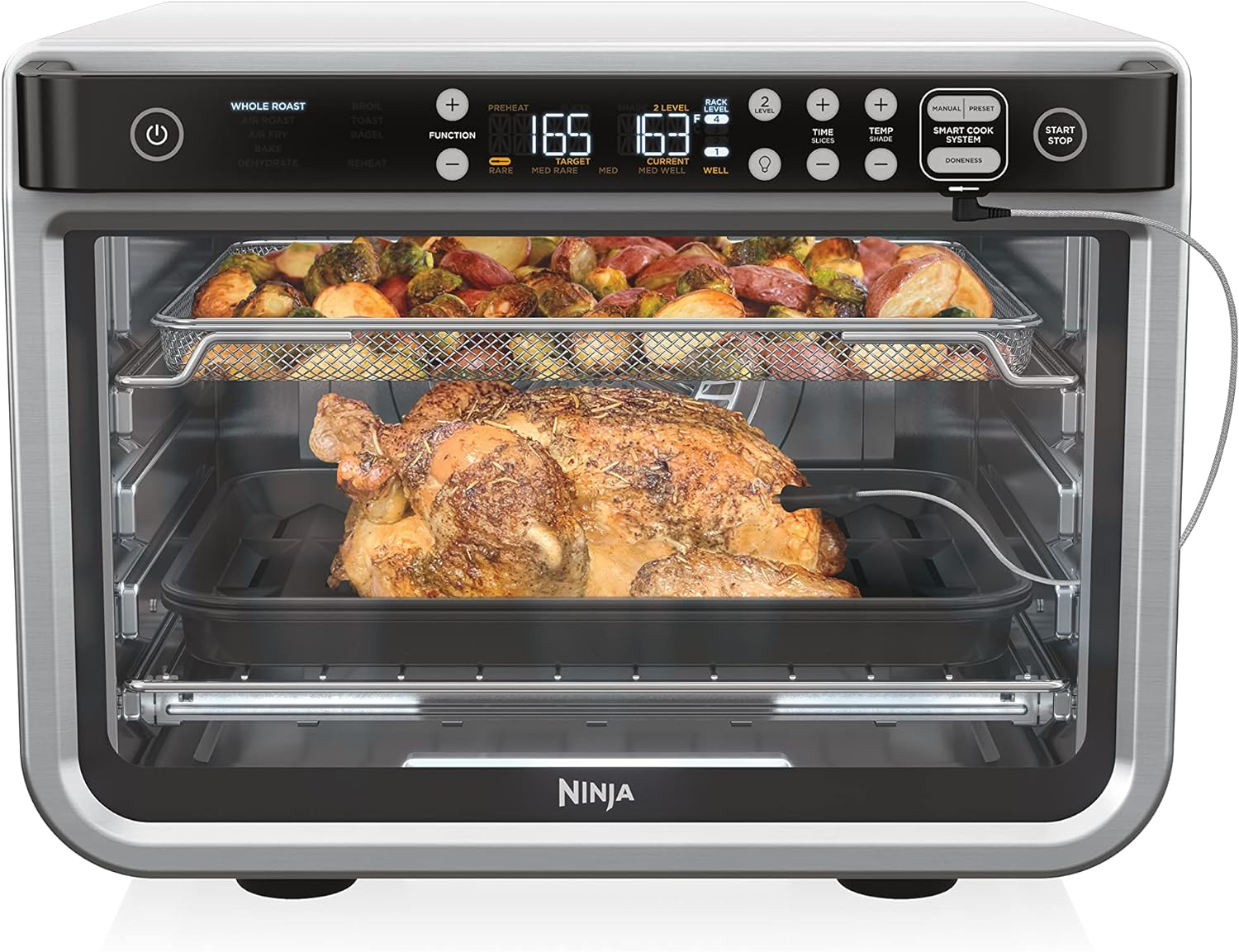 Ninja DT251 Foodi 10-in-1 Smart XL Air Fry Oven, Bake, Broil, Toast, Roast, Digital Toaster, Thermometer