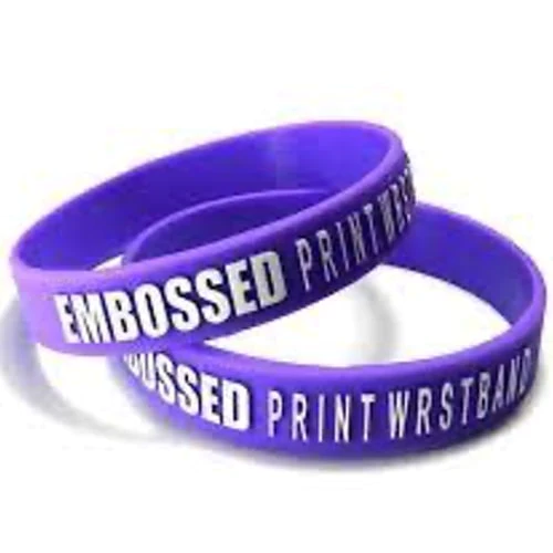 embossed filled wristband