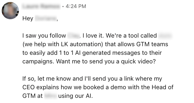 Value-first follow-up example