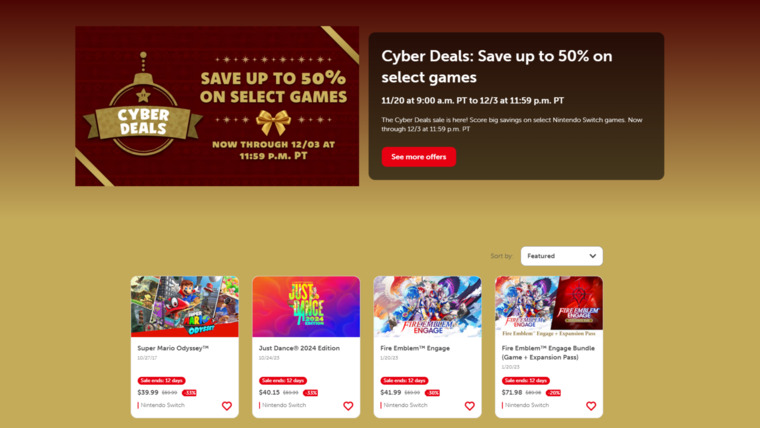 The eShop has awesome deals on Switch games. (Image Source: Nintendo.com)