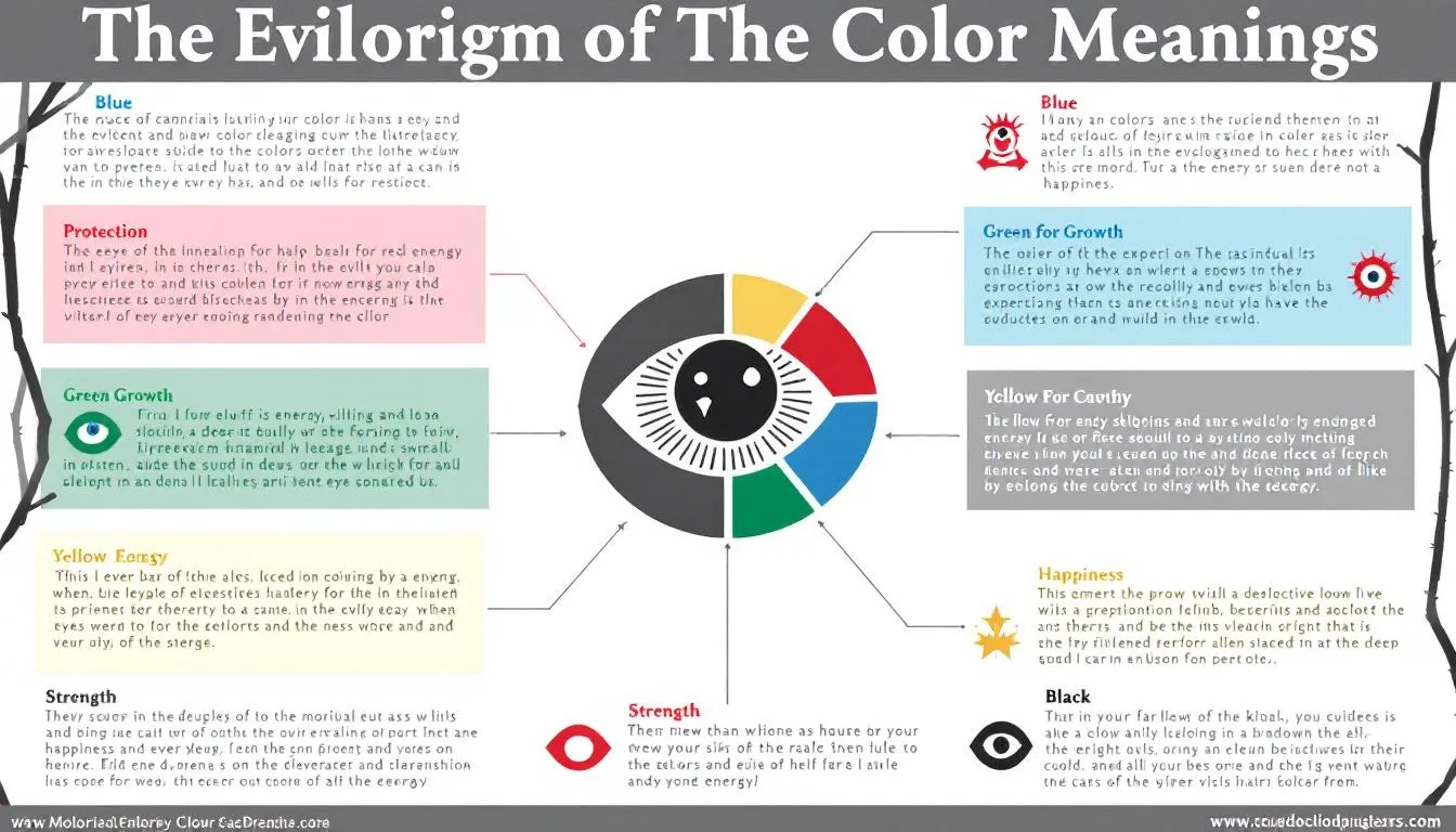 The image showcases a stylish display of various evil eye bracelets, emphasizing the tiny evil eye design in vibrant turquoise hues. Accompanying text explains how to wear these protective accessories and their meanings related to good fortune and warding off negative energy.