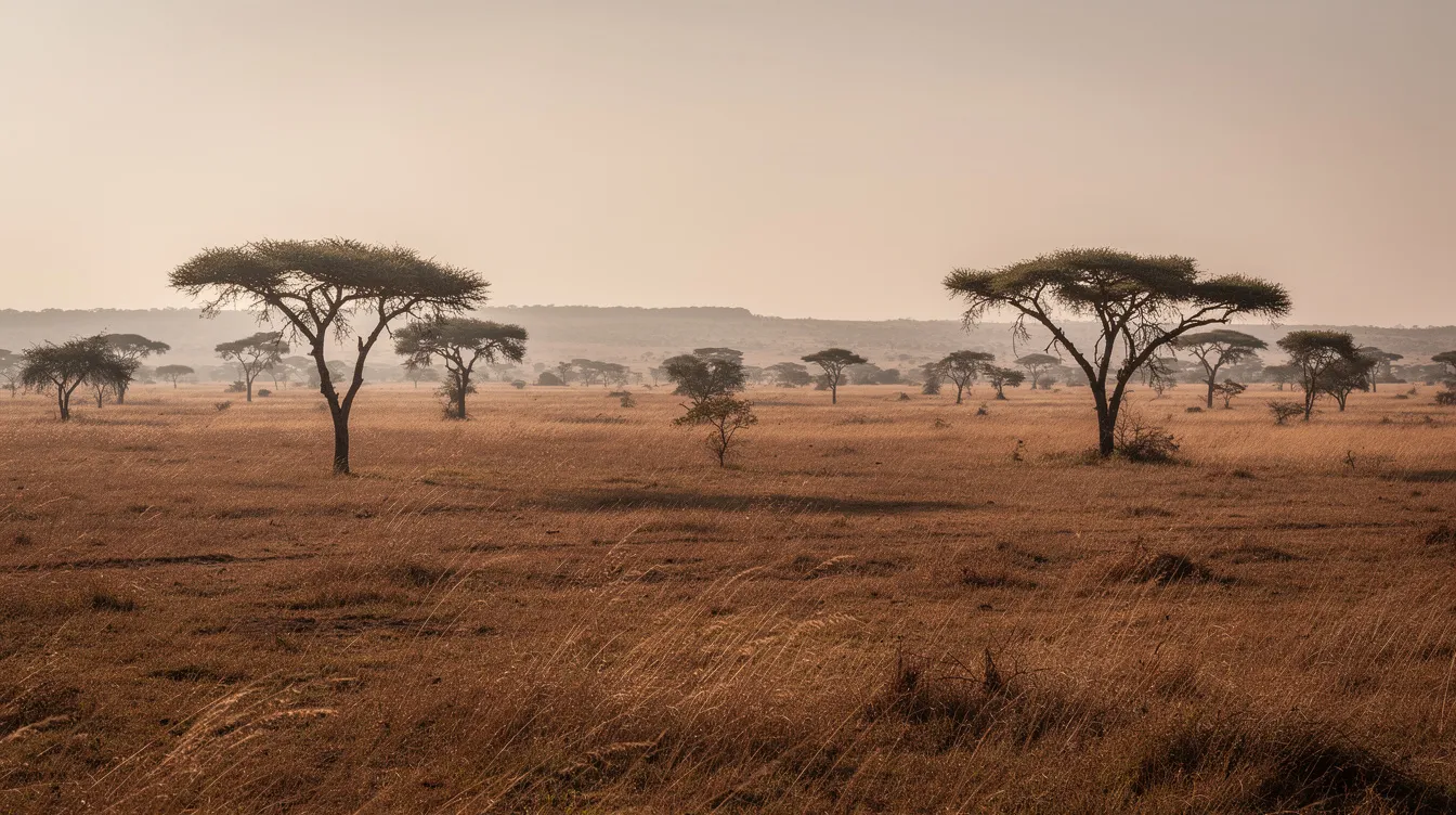 Na afrykańskiej sawannie rozciągają się szerokie równiny, na których rosną drzewa akacjowe, tworząc malowniczy krajobraz. To miejsce, pełne naturalnego piękna, przypomina o słowach "hakuna matata", które w języku suahili oznaczają "nie martw się".