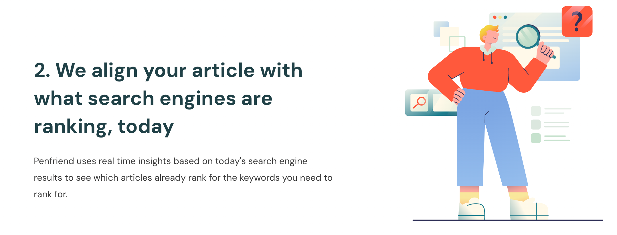 Penfriend breakdown of how we optimize your articles with SEO