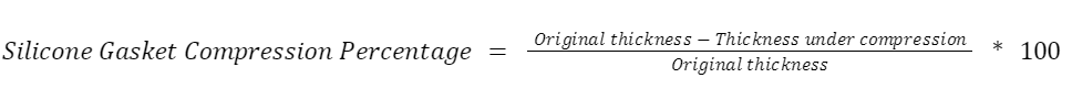 Formula for calculating silicon gasket compression percentage