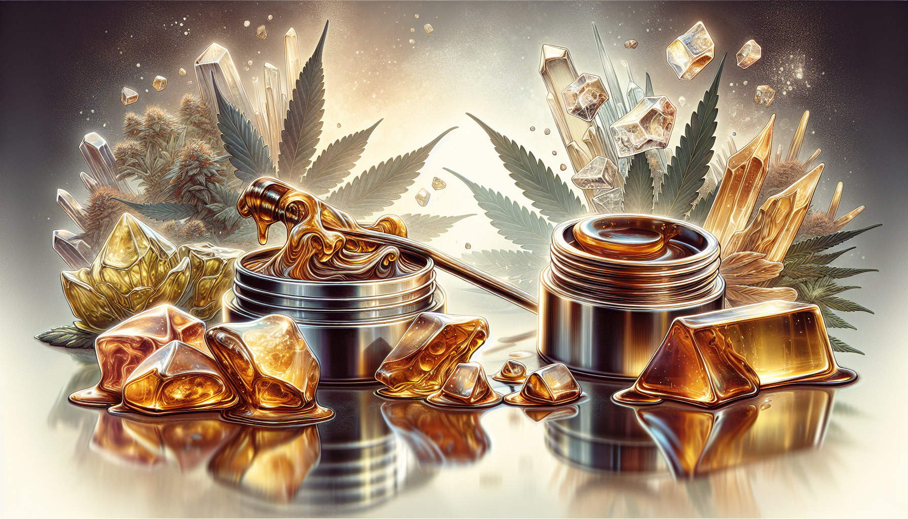 Eine Illustration von Dabs, die aus der Cannabispflanze hergestellt werden.