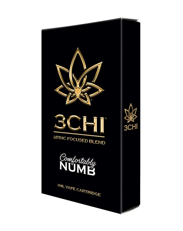 The Comfy Numb cartridge is another full spectrum CBD formula with a high quantity of Delta 8 and CBN, finished with CBD and CBC. 