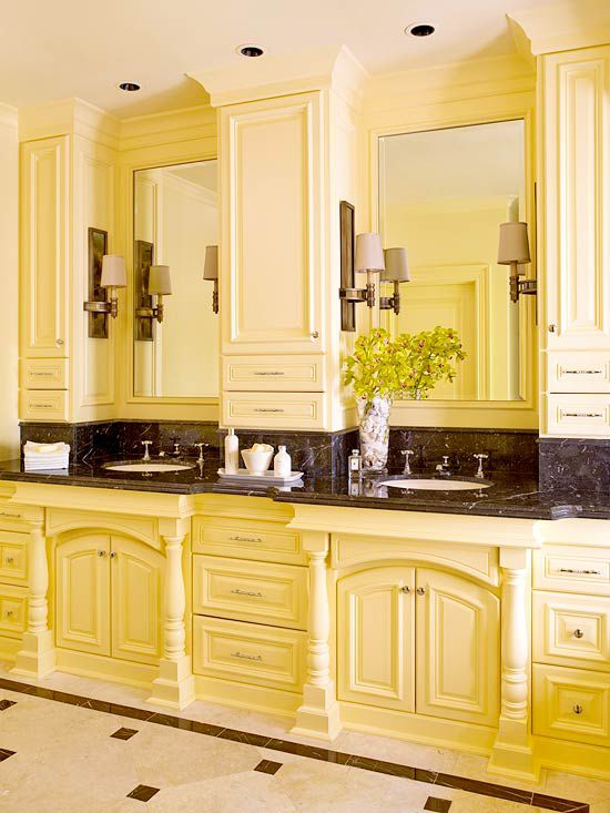 Butter yellow cabinet