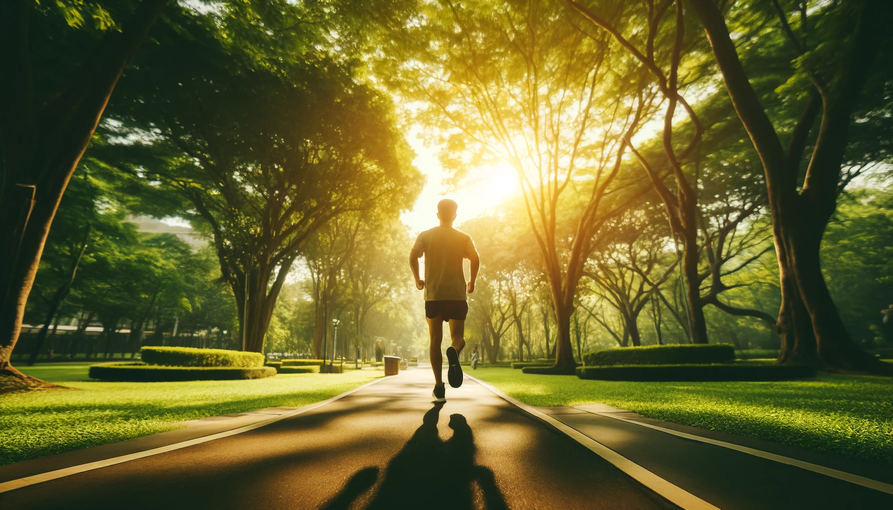 A person jogging in a park