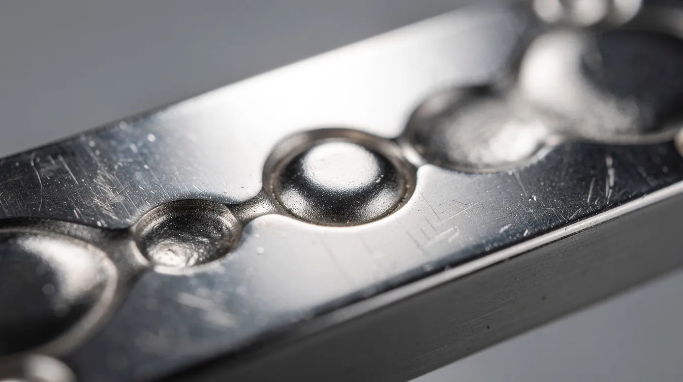 The image depicts a close-up view of a polished cross-section of ductile iron, showcasing rounded nodular graphite inclusions embedded within a smooth metallic surface. This highlights the unique properties of ductile iron, such as its excellent wear resistance and superior castability, making it a preferred material for various industrial applications.