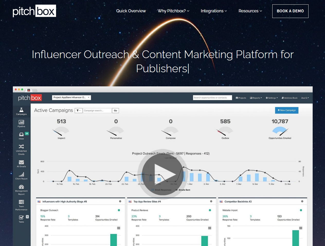 pitchbox, the best link building tool among the seo enterprise tools in this list