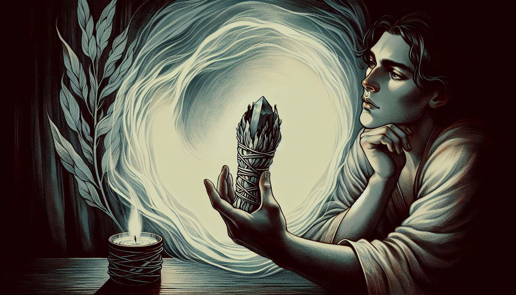 Illustration of a person preparing for a psychic medium reading