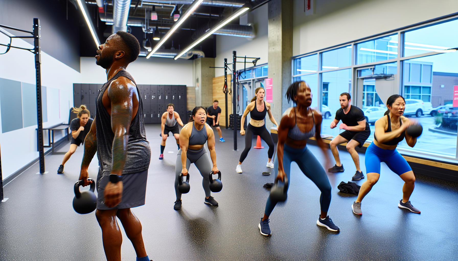 Community culture and group fitness class at a Vancouver gym