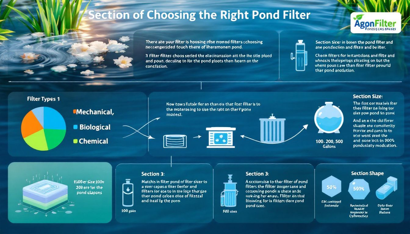 Choosing the right pond filter based on size and shape.