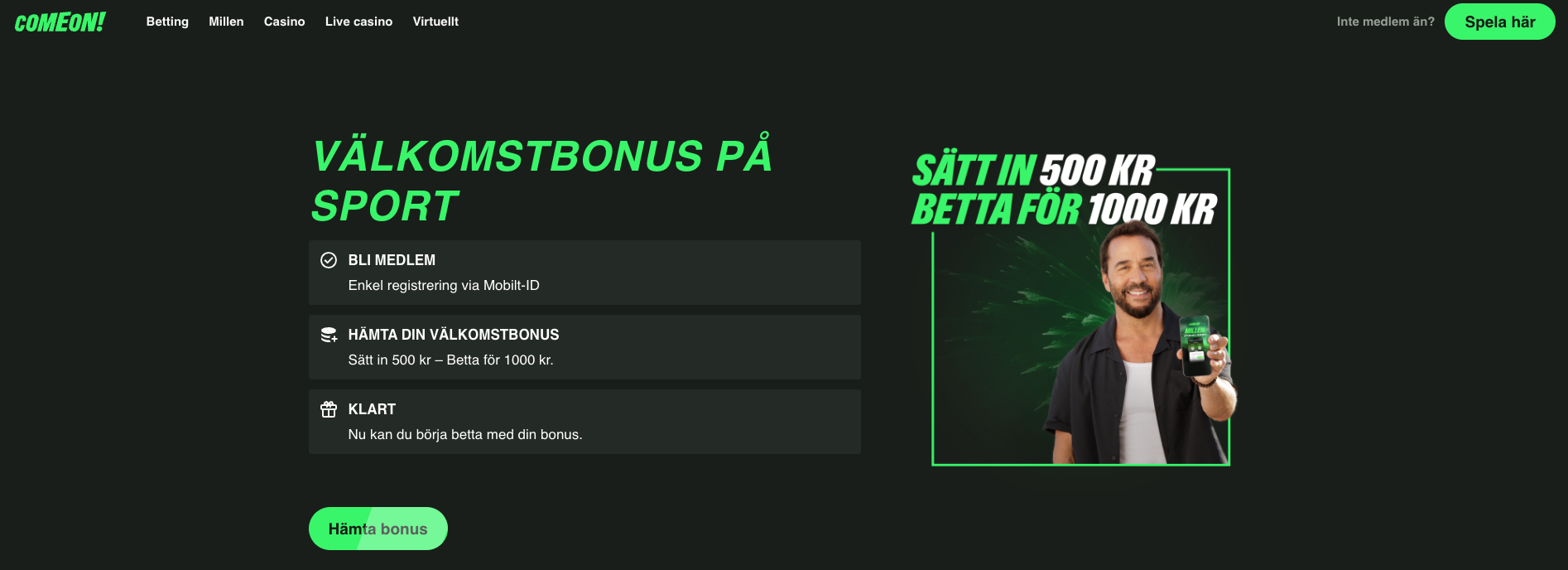 ComeOn bonus