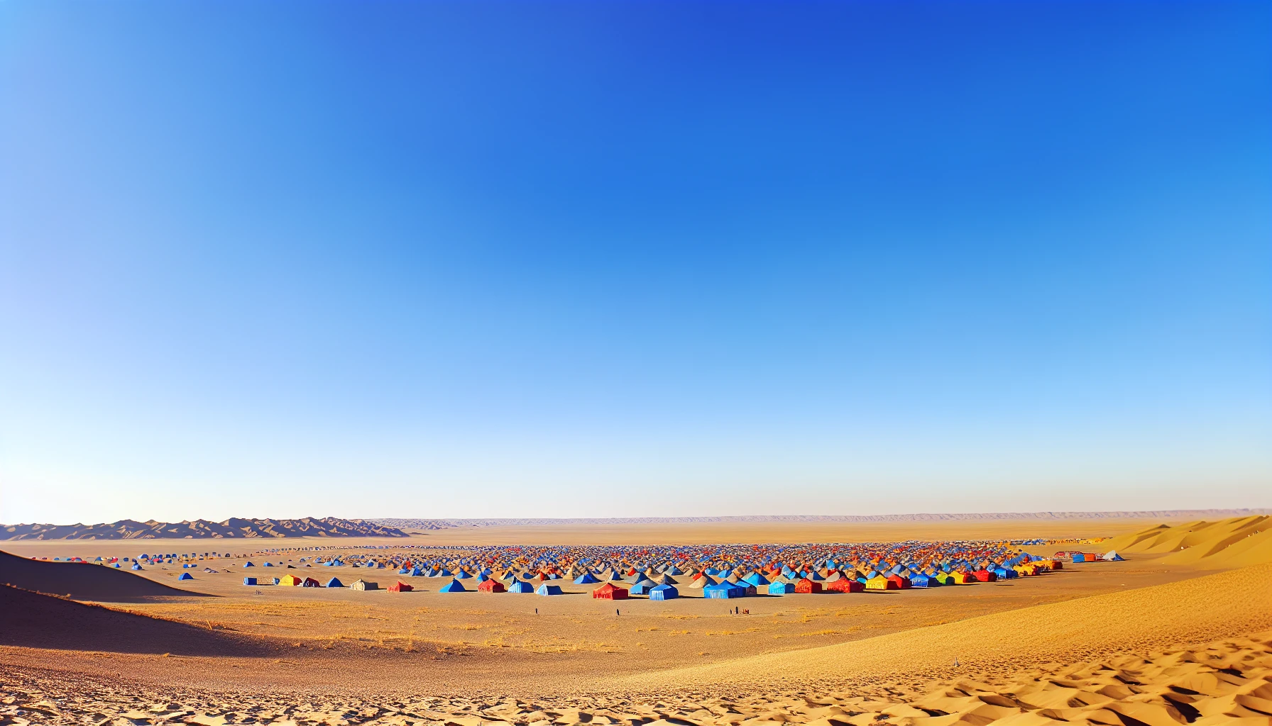 Tents in the Gobi Desert during mid-October