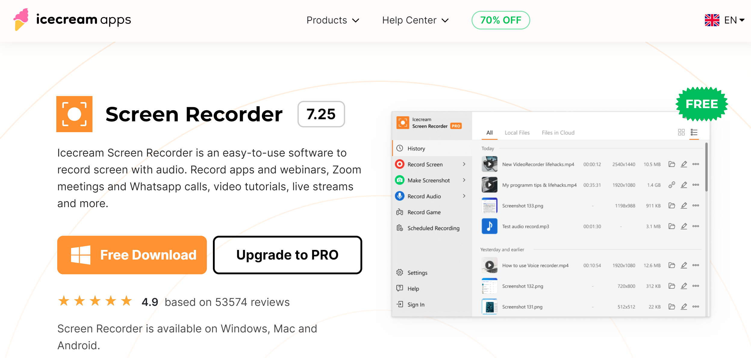 Free Screen Recorder for Windows, Mac and Android - Icecream Apps