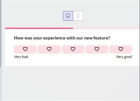 An in-app survey created in Userpilot