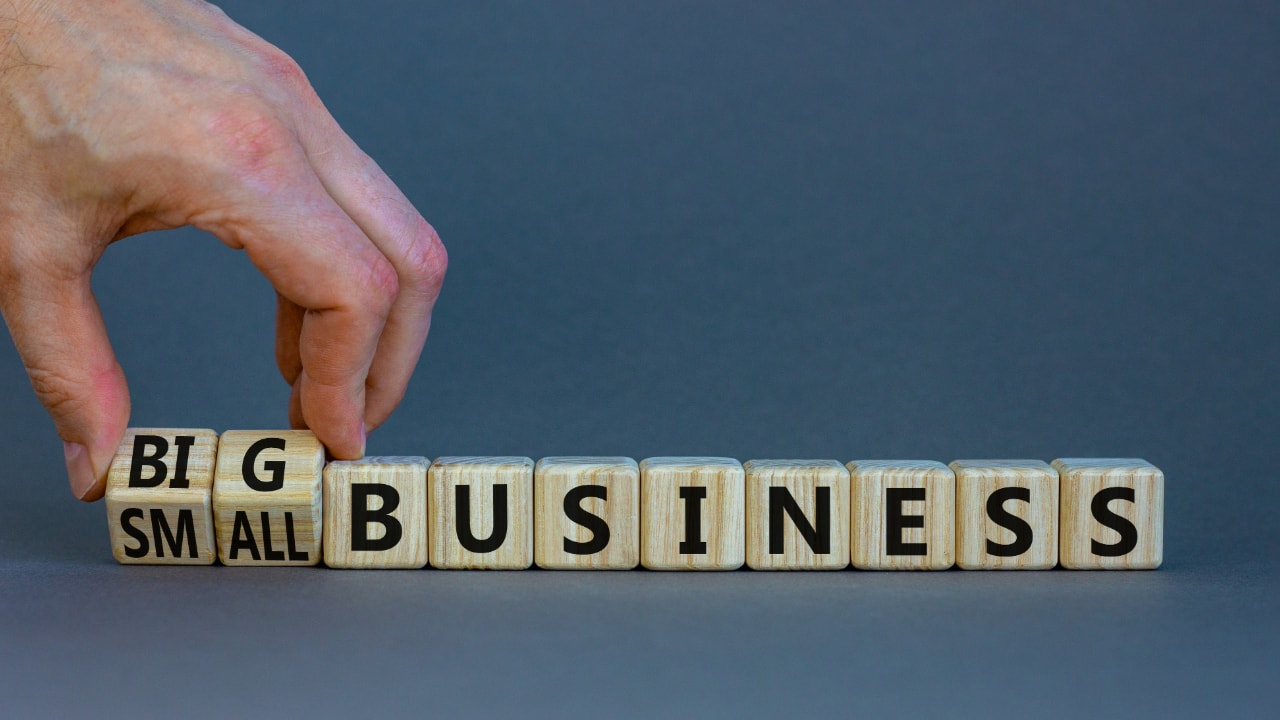 blocks showing small and business business 