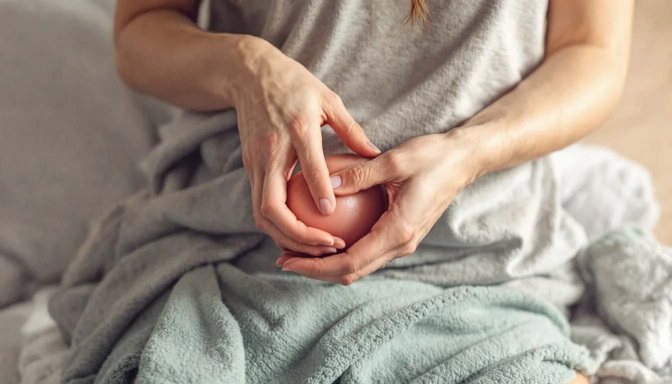A woman practicing proper vaginal care techniques.